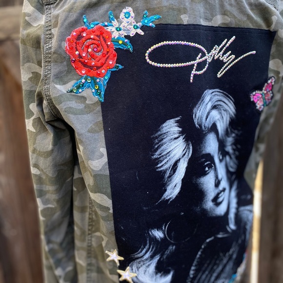 Repurposed Dolly Parton shirt with rhinestones - Picture 6 of 10